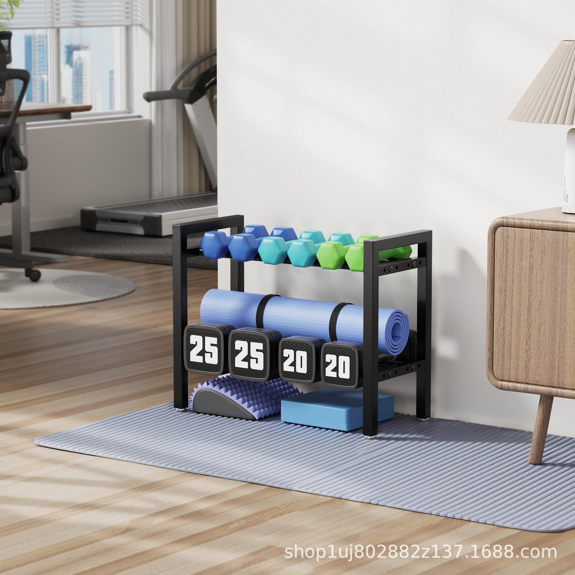 Sports Equipment Holder - Soporte Ajustable para Mancuernas de Metal,