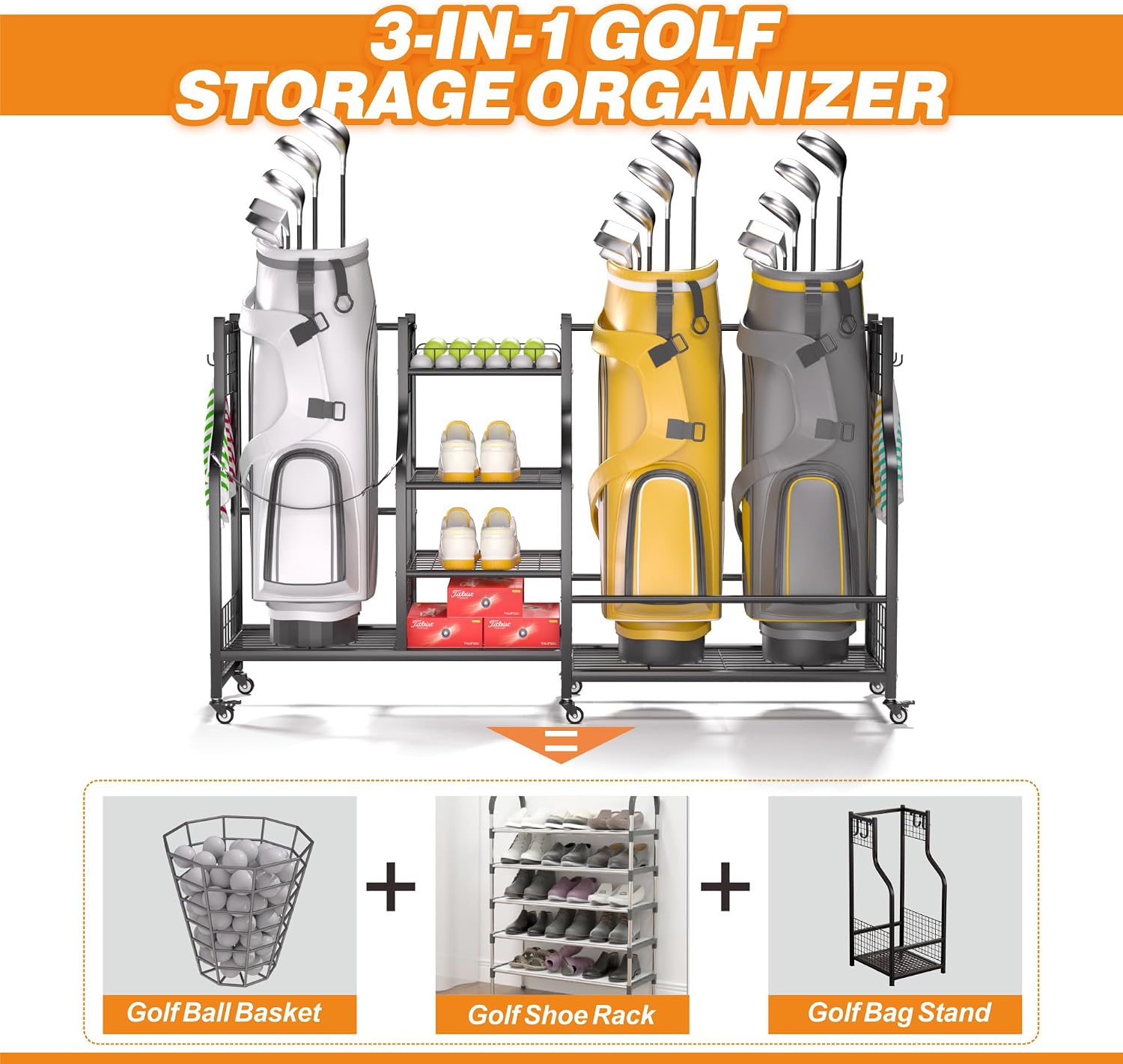 Organizador de bolsas de golf, - Sports Equipment Holder reseña y precio