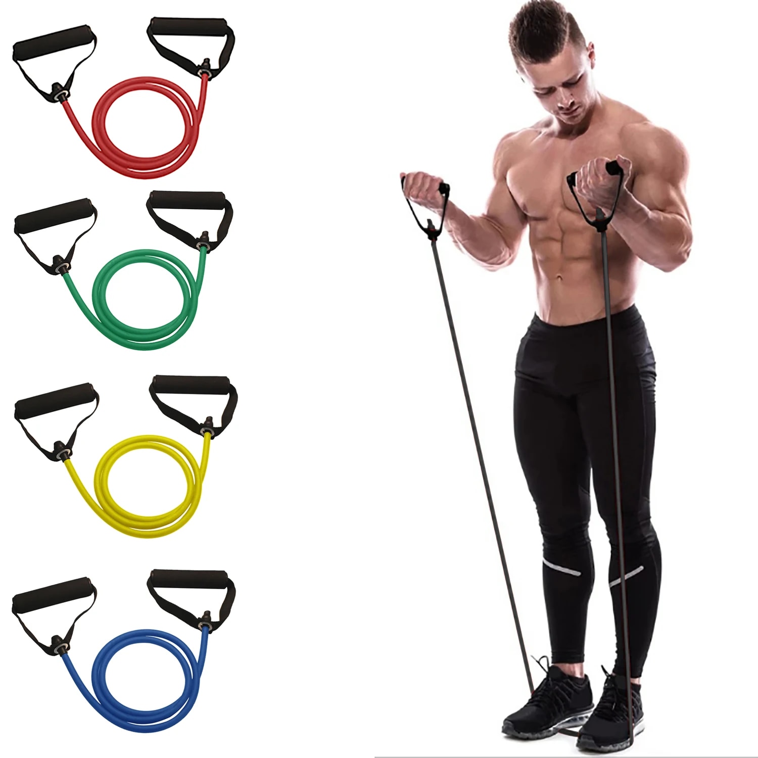 Bandas de resistencia con asas - Sports Equipment At Home reseña y precio